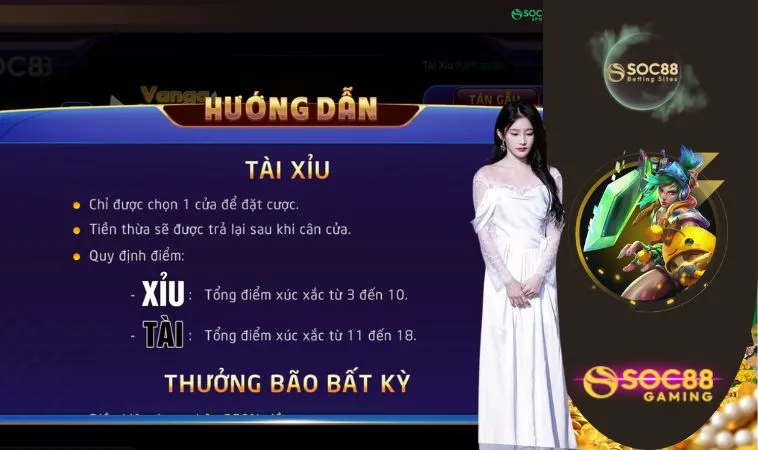 Luật chơi game bài đổi thưởng Tài Xỉu SOC88