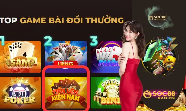 Tiến Lên Miền Nam SOC88: game bài đổi thưởng hay nên chơi